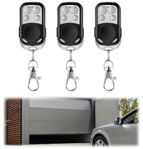 3 Pièces Telecommande Universelle Portail,433.92 MHz Code Fixe Bip,Telecommande portail Universelle,Universelle sans Fil Coulissant 4 Touches Copieuse,pour Copier les Télécommandes de porte de garage