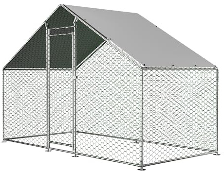 Hühnerstall Freilaufgehege 3x1,5x2m – Winterfester Kleintierstall mit Sicherheitsschloss & wasserdichter PE-Abdeckung