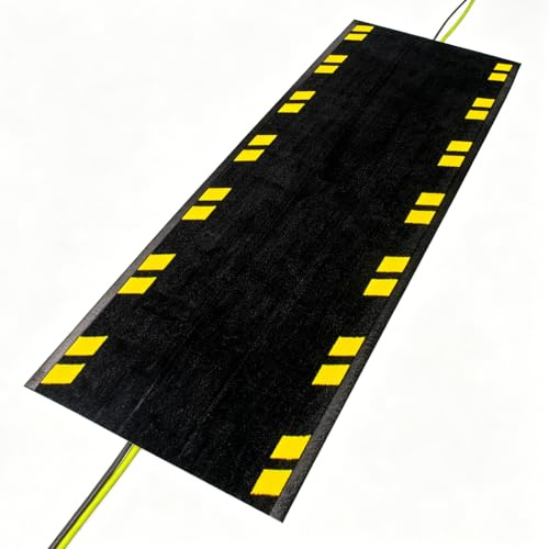 Cubrecables Suelo 120 x 40 cm, Protector de Cables de Nylon y Goma | Alfombra Pasacables Antideslizante y Reutilizable, Canaleta para Cables Flexible para Interior y Exterior