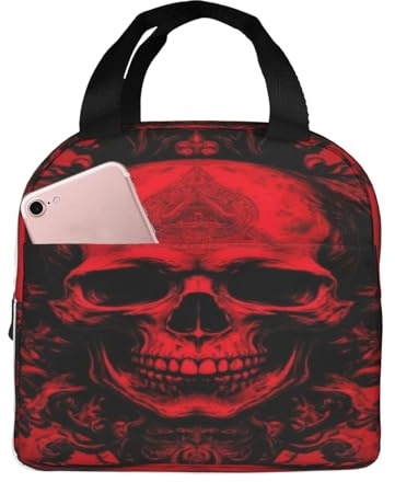 Cfyjvvxsj Full Print Lunch Bag Detailed Red Skull With Wings And Horns Illustration, Picnic, Outdoor Activities (Unisex)