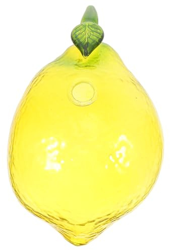 Ipetboom Glass Lemon Fruit Design Vase Small Decorative Glass Vase for Home Table Centerpiece Bulb Bud Plant Feature
