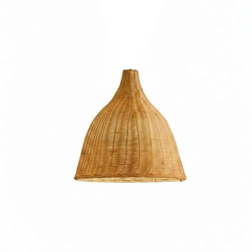 KiBcsLic Lámpara Colgante de Bambú Hecho a Mano Lámpara Colgante Tejida Material Farol de Mimbre para Bar, Cocina, Cesta De Mimbre Tejida A Mano, Estilo Rústico/Bohemio, Diámetro 35cm