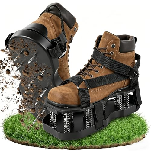 wowspeed Zapatos de uñas para césped con correas ajustables, zapatos de aireación de césped con cierre de , zapatos universales para ventilación de césped, aireador de césped, aireador de césped