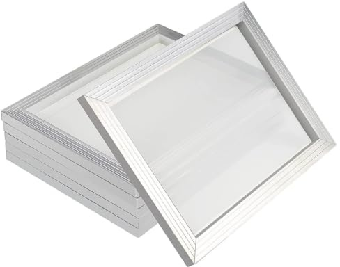 6 st silk screentryck i aluminium silk mesh screentryck ramar med gult silk mesh(30x40cm White,120T (300Mesh))