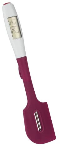 Metaltex Silikonteigschaber mit Digitalthermometer, Silikon, weiß, 22,8 x 12,4 x 3,8 cm, 2-Einheiten