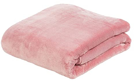 Gözze - Premium Cashmere-Feeling Wohn- und Kuscheldecke, 500 g/m², 220 x 240 cm - Altrosa