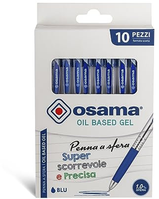Osama – Supercorrectable and Precise OBG Ink Gel Pen Set, Packung 48 Stück mit 1,0 mm Kugelschreiber – Gelschreiber mit Kappe, Ideal für Schule, Büro, Universität und Schreibwaren, Schwarz