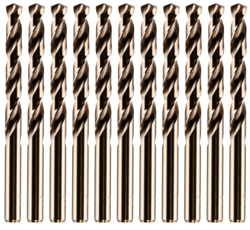 Rennie Tools - Box of 10 x 4mm HSS Gold Cobalt Jobber Drill Bit Set For Stainless Steel, Hard Metals, Aluminium, Cast Iron, Copper. Twist Drill Bit Sets Supplied In A Box. 4mm Drill Bit Set