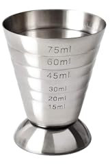 Misurino Cocktail in Acciaio Inox Jigger da barman professionale Multifunzione Vino Cocktail Barista Oncia Cup Bar per Festa Interna All'aperto Argento Capacità 75ml
