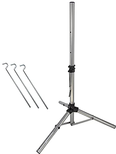 Premium X 120cm SAT Dreibein Stativ Stahl Ø 35mm - Bombensicherer Stand inkl. Bodenheringe - Robustes Camping Tripod für Satellitenschüssel & Antenne - Ideal für Wohnwagen, Balkon & Terrasse