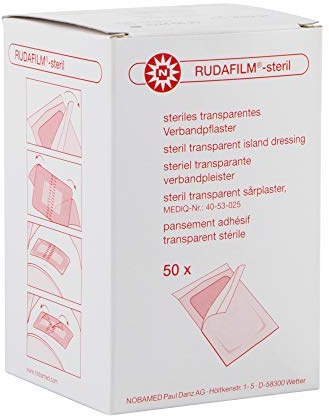 RUDAFILM steril transparenter, wasserfester Wundschnellverband, Größen:12 cm x 10 cm