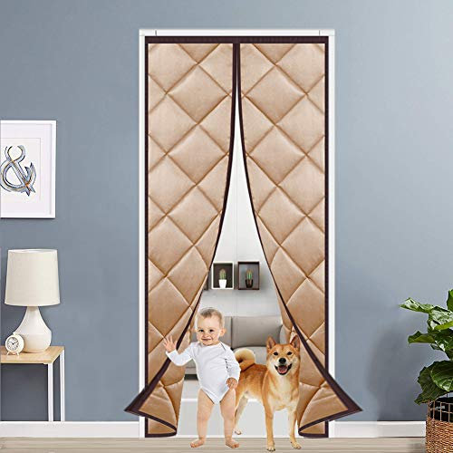Muutos Tenda Oscurante/Termica Porta 120x205cm, Chiusura Automatica Adsorbimento Magnetico, Isolamento da Freddo e Caldo, Anti Zanzare Calamite Tenda per Corridoi/Porte/Patio - d'oro