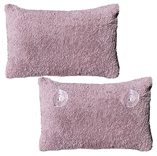 HOMELEVEL Frottee Saunakissen - Kissen für die Sauna mit Saugnäpfen - Sauna Nackenkissen Kopfkissen für das Dampfbad - Sauna Kopfstütze - Baumwollbezug waschbar