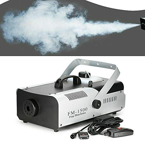 1500W Nebelmaschine Outdoor mit Fernbedienung Überhitzungsschutz,mit 9*3W led,Fog Rauch DJ Club Party Disco Fogger Effekt,mit Überhitzungsschutz und 3m Kabel