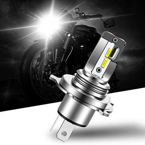 TECTICO H4 LED-lampa för motorcykel, motorcykelstrålkastare DC 12V 20W 6000k Vit Extremt ljusstark konverteringssats IP68 helljus/halvljus, 1 st.
