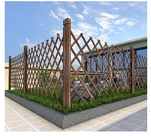 Rasenkante Palisaden Holz Holz Gartenzaunplatten Draussen, Erweiterbar Hölzern Gartengitterzaun Pflanzenbildschirm für Außenterrassenhof, 40cm/70cm/90cm/120cm groß (Size : H 120cm x L 240cm)