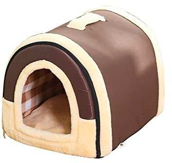 Hundehöhle Katzenhöhle,Waschbar Hundebett Katzenbett 2 In 1 Faltbare Haustier Bett Warm Hundehaus und Sofa Indoor Hundehütte Mittelgroße für Kleine Hunde Katzen für Drinnen（M）