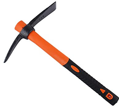 LUBAN Spitzhacke mit strapazierfähigem geschmiedetem Dechsel und ergonomischem rutschfestem Fiberglas-Griff 38.5cm/15 Zoll, Kreuzhacke für Gartenarbeit, Jagd, Landschaftsbau im Freien