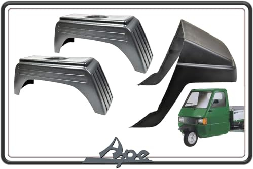 KIT 3 PARAFANGO PARAFANGHI ANTERIORE + POSTERIORE POSTERIORI COLORE NERO PER PIAGGIO APE TM 703 ORIGINALE PIAGGIO.