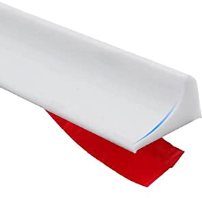 4M Barrera de Ducha Silicona Barrera Agua Ducha Autoadhesiva Borde Plato Ducha Plegable Barrera para Agua Y Sistema de Retención Mamparas Umbral de Ducha de Baño y Cocina, Blanco(Una cara adhesiva)