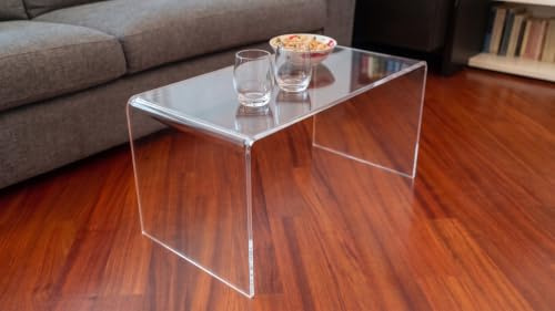 Cavinato acrylics Tavolino da Divano STREAM Plexiglass Trasparente | Spessore 12 mm, 70x35x35 cm, Made in Italy