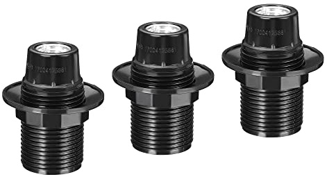 PATIKIL E14 Bombilla Soporte Luz Zócalo, 3 Paquete Tornillo Totalmente Rosca LED Bombilla Lámpara Soporte para Colgantes Luces, Negro