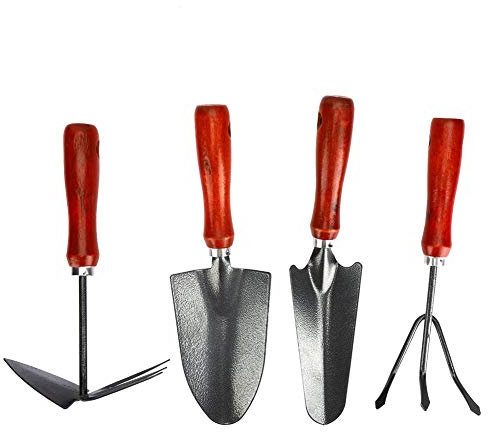 KOSDFOGE 4Pcs/Set Kit di Rastrello per Pala da Giardino Addensato Kit di Attrezzi da Giardinaggio per Piantare Fiori Accessori, Attrezzi da Giardinaggio-Regalo per Donne E Uomini