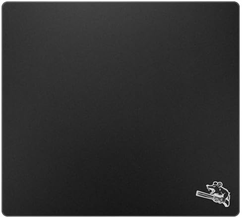 SIROOLAC Glass Gaming Mouse Pad 320mm x 360mm FPS Game Special Tempered Glass Durable 3mm Thickness Accurately and Quickly Shoot Opponents (320mm x 360mm, Black)