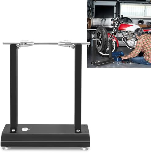 YUENFONG Machine d'équilibrage pour roues de moto, machine d'équilibrage des pneus avec 4 pieds de réglage et libellule, pour voiture, pneus de moteur (40 x 19 x 50 cm)