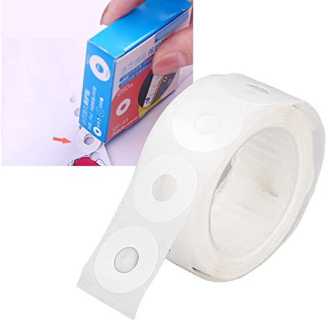 Hole Reinforcement Stickers, Hole Punch Reinforcers Stickers DIY Production PVC Simple Reinforcement Labels (White)