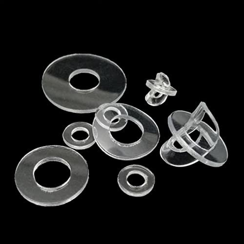 100 Stück M1.6 M2 M2.5 M3 M4 M5 M6 M8 M10 M12 weicher Hartplastik PVC transparent Isolierung Unterlegscheibe - M5 x 12 x 1 mm, weich