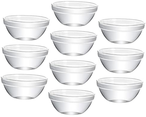 Ciieeo 10 Piezas Recipiente De Vidrio Transparente Tazón Pequeño Tazón De Bocadillos Tazón De Ofrenda Pequeño Mini Tazones Cocina Moho Bol Tazón De Helado Resistencia a Altas Temperaturas