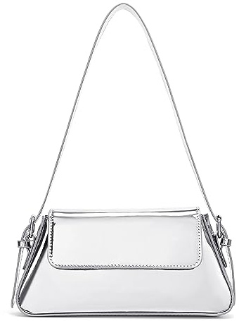 GSenhui Handtasche Klein Silber Abendtasche Clutch Umhängetasche PU Leder für Party