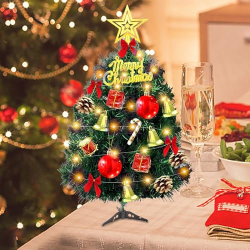 Weihnachtsbaum, Tannenbaum Künstlich, Weihnachtsbaum Künstlich, LED Weihnachtsbaum, 30cm Weihnachtsbaum Klein, Weihnachten Dekoration, Weihnachtsdeko Tisch, Mini Tannenbaum Weihnachts Tischdeko (A)