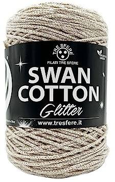 swan cotton 250g (250m) per borse a uncinetto (lux panna/oro)