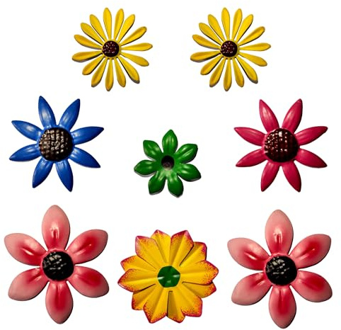 TIN DREAMS FACTORY Imanes Nevera y Pizarra Pintados a Mano, Juego Imanes Ideal para Pizarra Magnetica, Imanes Decorativos de Metal y Decoraciones Nevera con Diseño Floral Único para Casa u Oficina