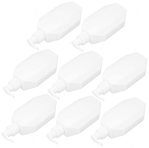 Housoutil 8pcs Travel Shampoo Bottle Pump Lotion Pump Dispenser Refillable Toiletries Container