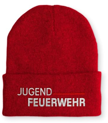 tshirtladen Spruchmütze Strickmütze Jugend Feuerwehr Mütze Wintermütze lustige Beanie mit Stick