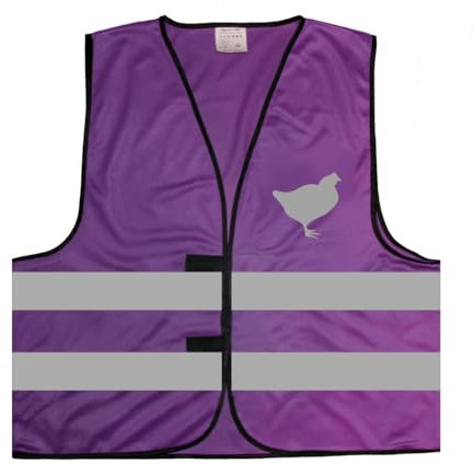 Hühner Huhn Warnweste BZW. Signalweste mit reflektierendem Aufdruck - Größe XXL / 3XL, Lila