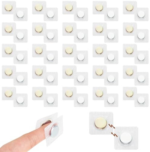 YONGQING 50 Stück Magnetverschluss Tasche, Unsichtbare Magnetknopf, 1.5cm Magnete Zum EinnäHen, Knisterfolie Zum EinnäHen, Magnetknöpfe Zum AnnäHen, Magnetische Nähen Zubehör für Handtaschen Kleidung