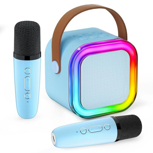 Kids Karaoke Machines with 2 Microphones - Christmas Stocking Fillers Secret Santa Gifts for 5 6 7 8 9 10 Year Old Teenage Girl Boy Toys Birthday Presents