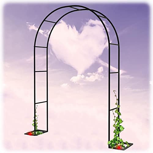 Arche Jardin Aluminium Largeur, Arche À Rosiers Métal, Filet À Plantes Grimpantes, Filet de Treillis, pour Récolte de Concombres, Légume, Vignes, Plantes Grimpantes,180x220x40CM