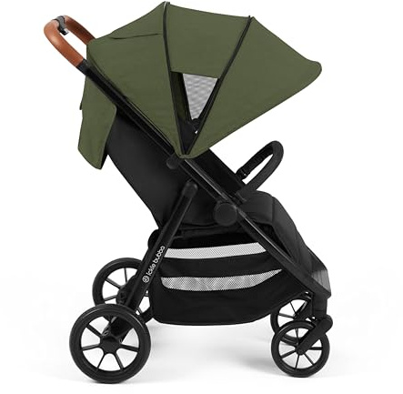 Ickle Bubba Stomp Stride Max Kinderwagen (Woodland) – Geburt bis 22 kg, extra großer Sitz, Multi-Terrain EVA-Räder, UPF 50+ Kapuze, Regenschutz, Fußwärmer und Becherhalter