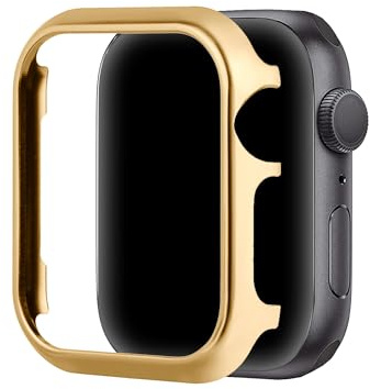 Metallskyddsfodral för iWatch SE 44 mm glitter, aluminium, reptåligt fodral, ultratunt rostfritt stål, skyddsfodral, aluminium, stötfångare, klockfodral, stötdämpande, kompatibelt med Apple Watch 44