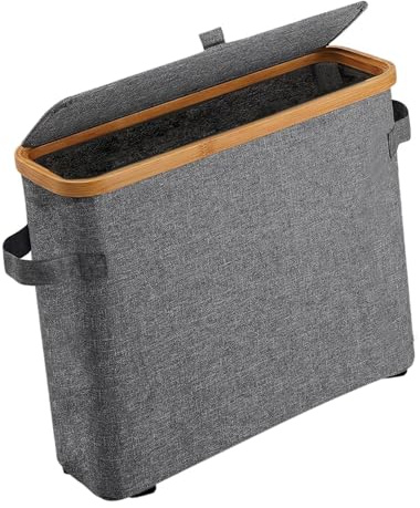 Soporte de Almacenamiento de Papel higiénico de bambú, Organizador para baño, Cesta Papel higienico, Porta Papel higienico de baño, Gris, Individual