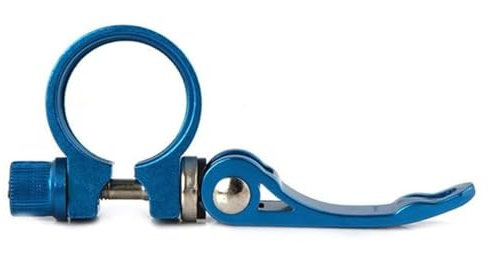 AOLUOER 25.4/28.6/31.8/34.9mm Bicycle Seatposts Clamps Mountain Bike Seat Posts Clamp Clips Quick Release Aluminum Alloy Seat Tube Clamp(Blue,25.4mm)