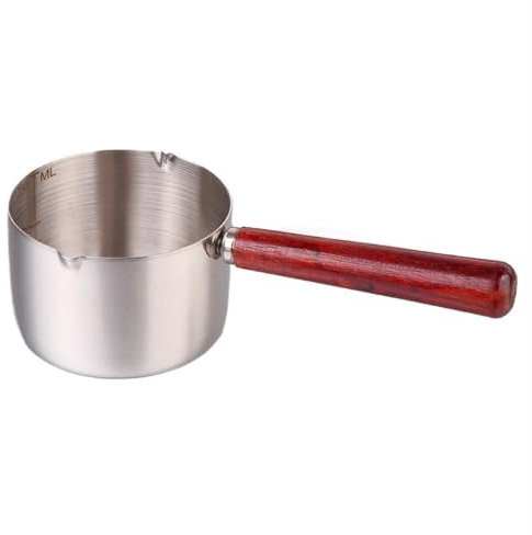 Gravy Boat with Lid Steak Sauce CupWooden Handle Western Sauce CupStainless Steel Sauce Cup with HandleTomato Salad Dipping Dish Thanksgiving Gravy Boat(XL)