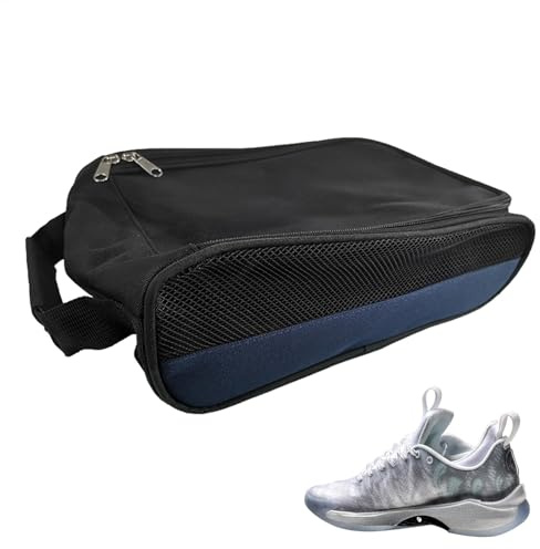 Schuhtasche mit Reißverschluss, Golf-Schuh-Tragetaschen, wasserdicht, belüftet, mit Tragegriff oben, für Golf, Tennis, Fußball, blau, Refer to description, Uni
