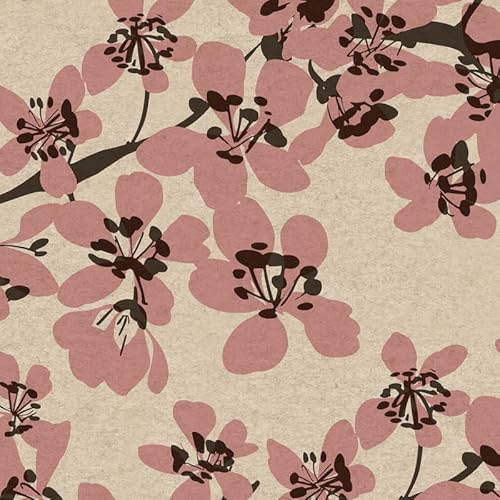 20 nachhaltige Servietten aus Recycling-Papier Blumen Einfache Kirschblüten als Tischdeko. Papierservietten mit Motiv. Ökologisch nachhaltige Deko aus recyceltem Papier. 33x33cm
