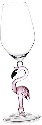 Cabilock Copa de Flamenco Rosa de Vaso Único para Vino Tinto Copas Bonitas para Mujer Cristalería de Flamenco para Fiesta al Aire